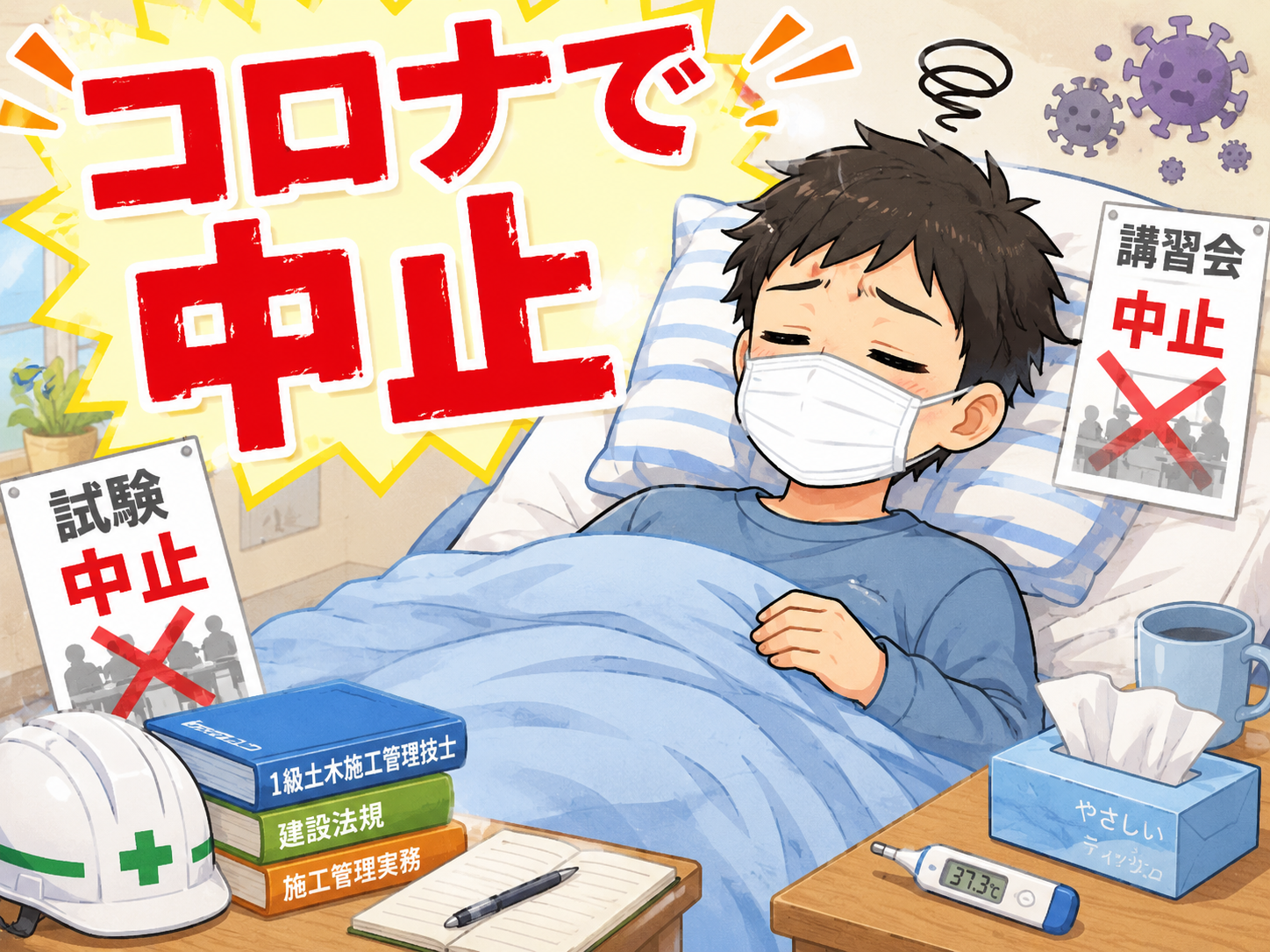 コロナで中止！　令和2年度（第1回）2級建設機械施工技士学科試験過去問題はコロナの為中止になりました