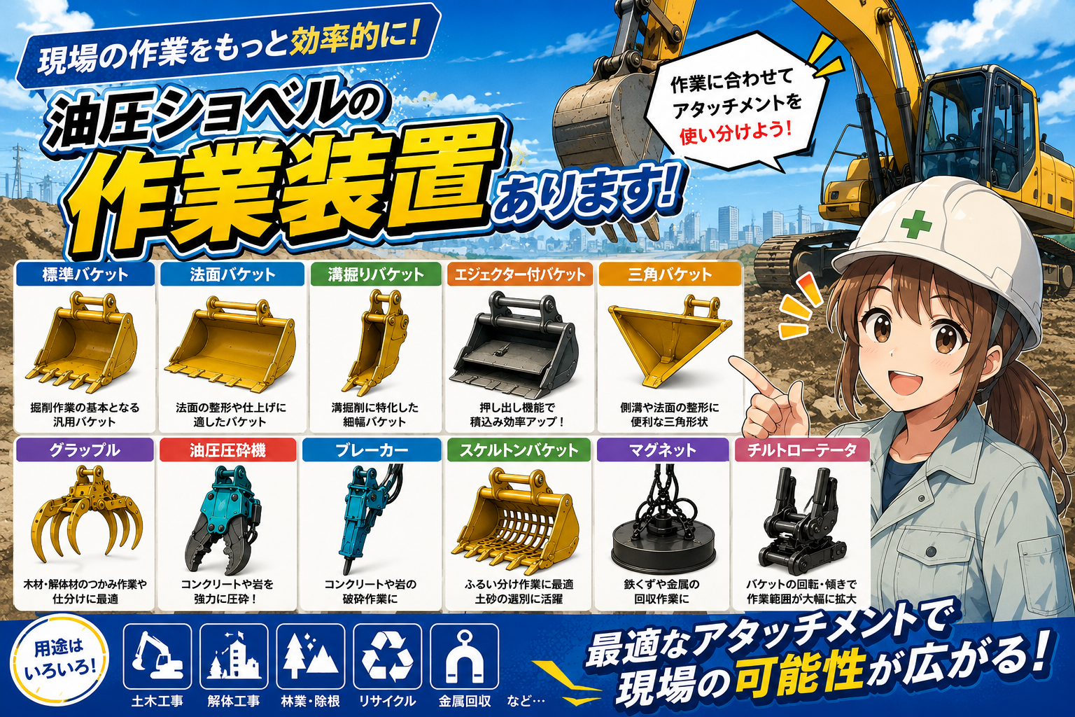 20ショベル（油圧ショベルの作業装置）
